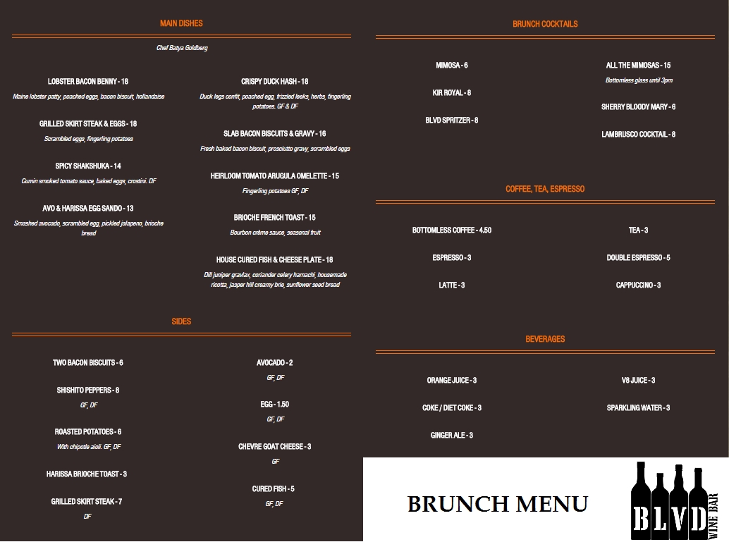 blvd kitchen and bar menu