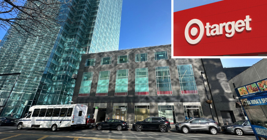 The popular retail chain Target will open on April 2 at 1 Court Square West in Long Island City, pictured on Feb. 10, 2023 (Photo (l) by Michael Dorgan, Queens Post, and provided by Target(r))